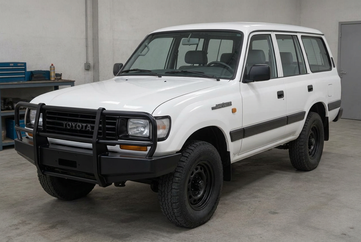 White Toyota Land Cruiser — after